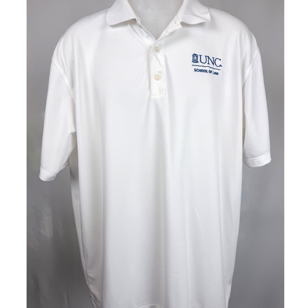 Nike Golf Pique Polo UNC School of Law White Mens Large Embroidered Logo College